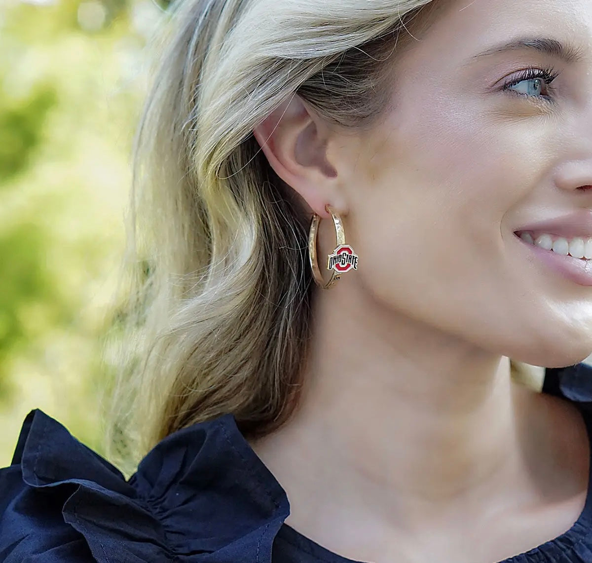 Ohio State Buckeyes Logo Hoop Earrings