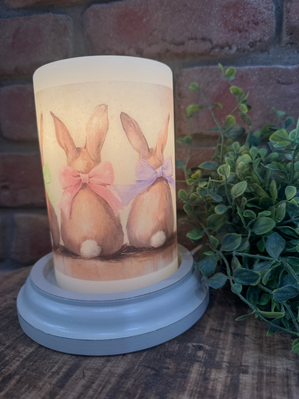 Triple Pastel Bunnies Candle Sleeve