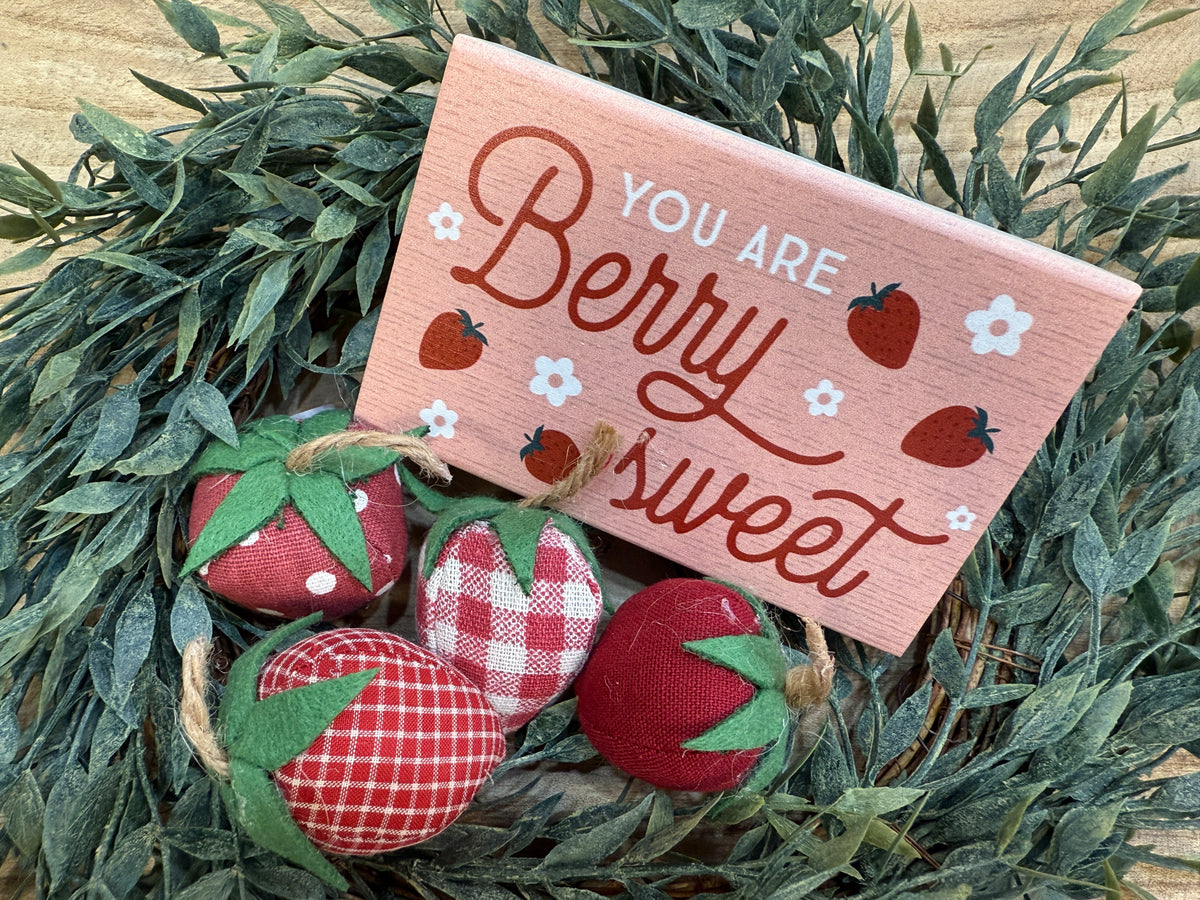 Fabric Strawberries - Set of 4