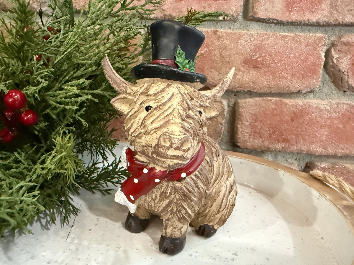 Holiday Highland Cow Ornament - 2 Styles