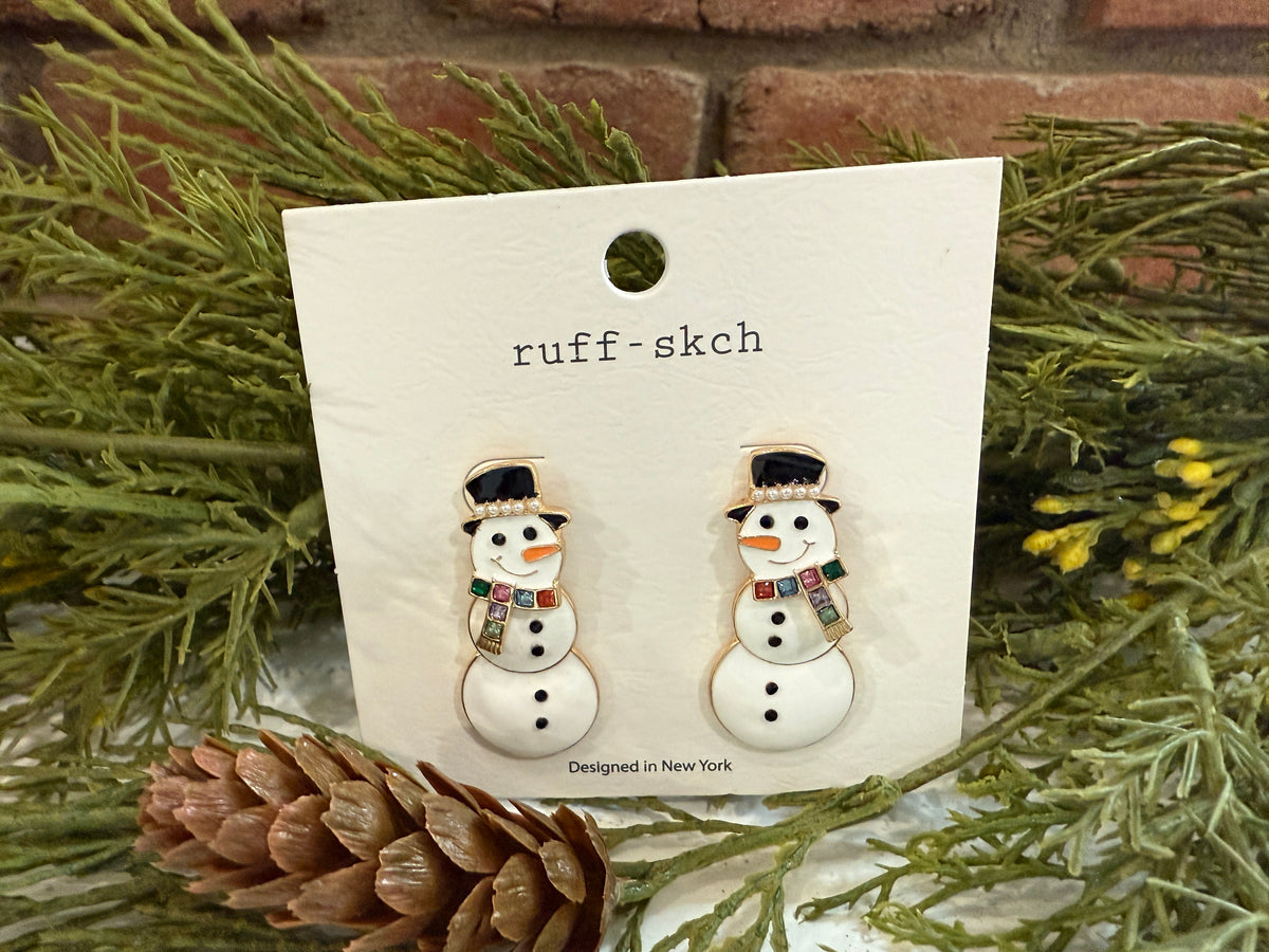 Snowman Dangle Earrings
