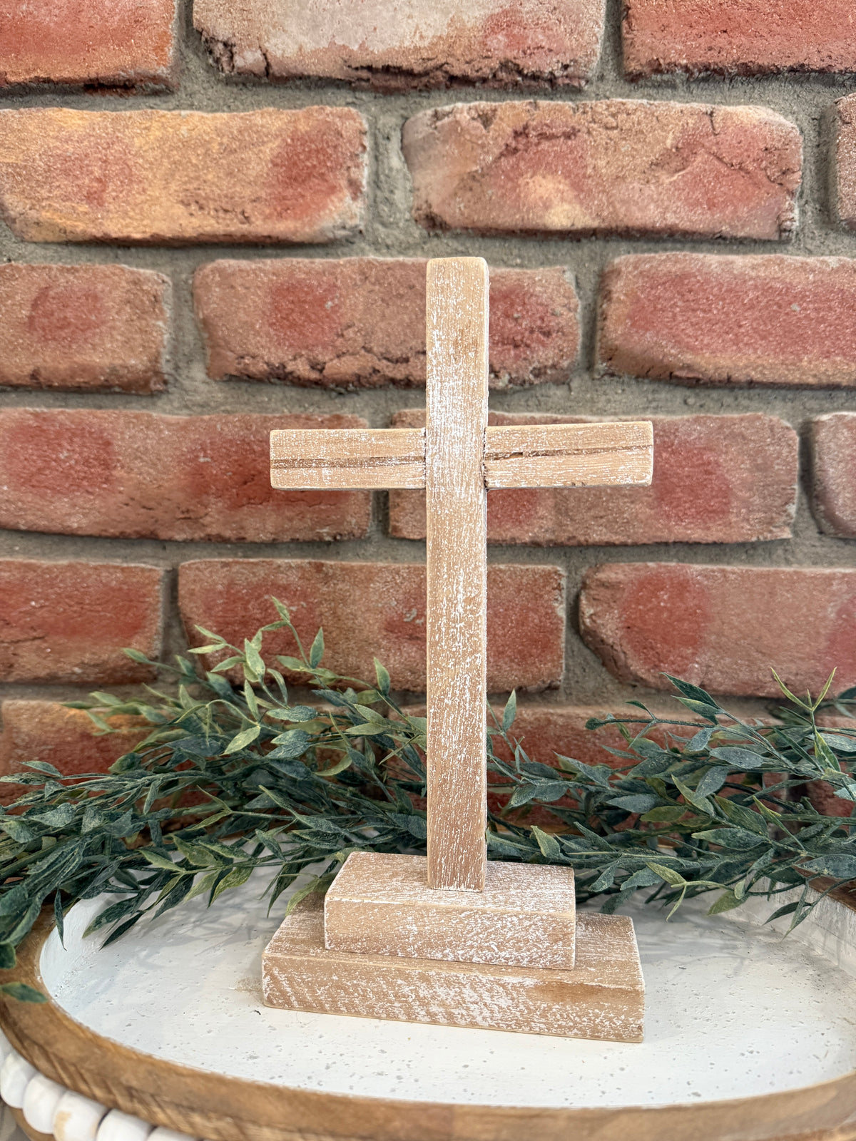 Wood Cross on Stand