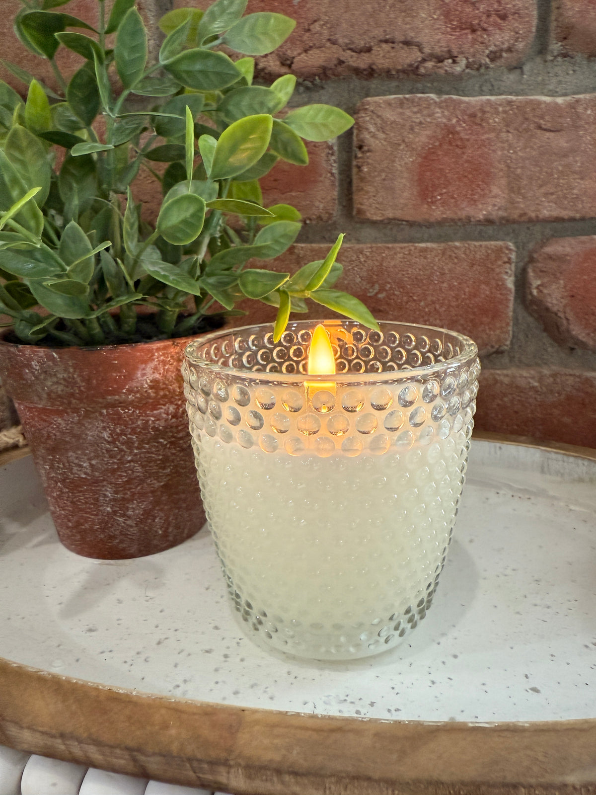 Dotty Glass 3D Flame Candle