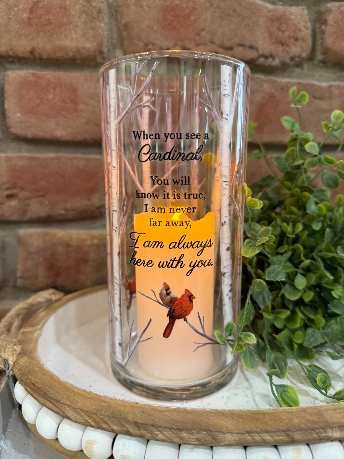 Cardinal Hurricane Candle