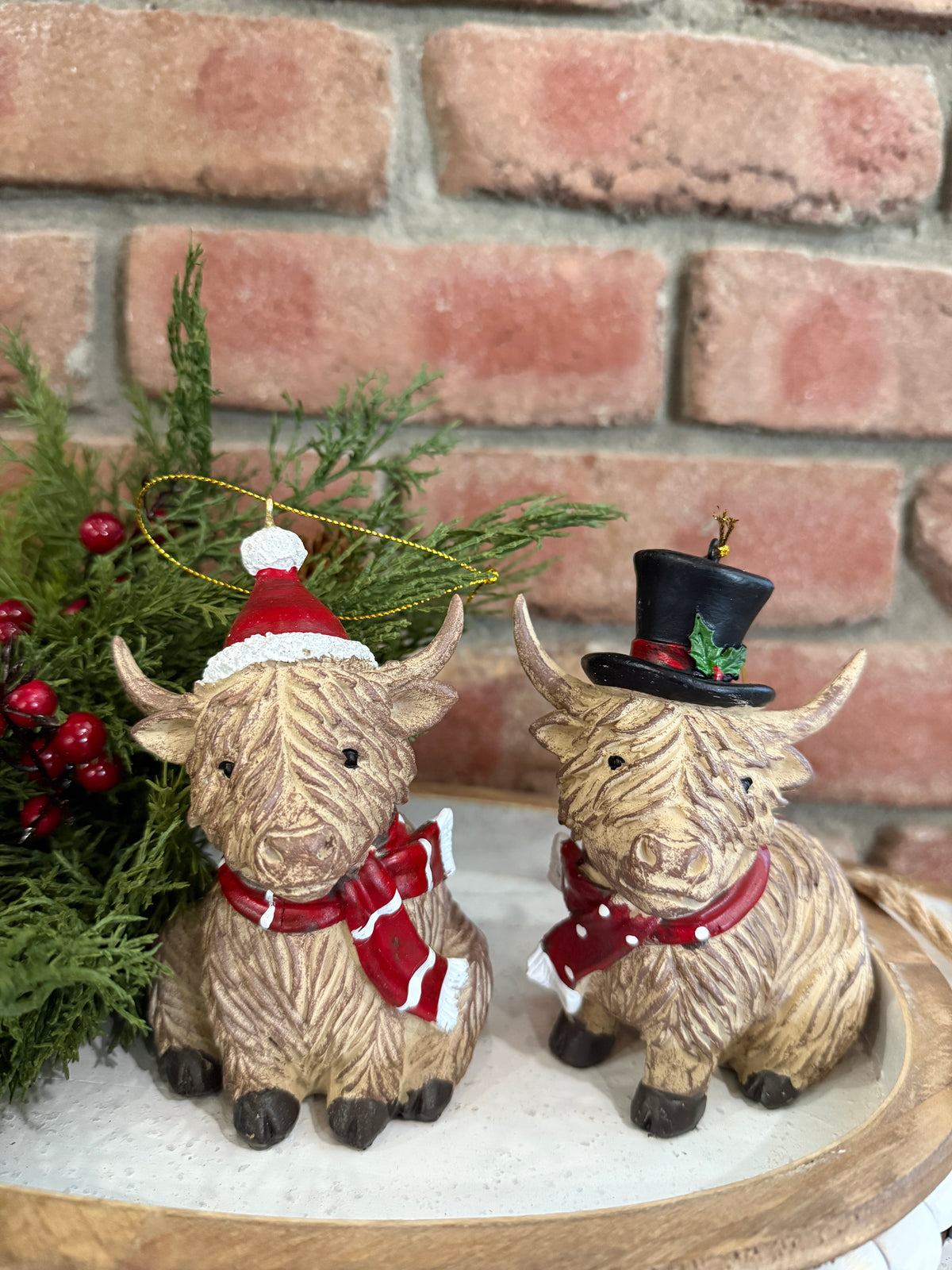 Holiday Highland Cow Ornament - 2 Styles