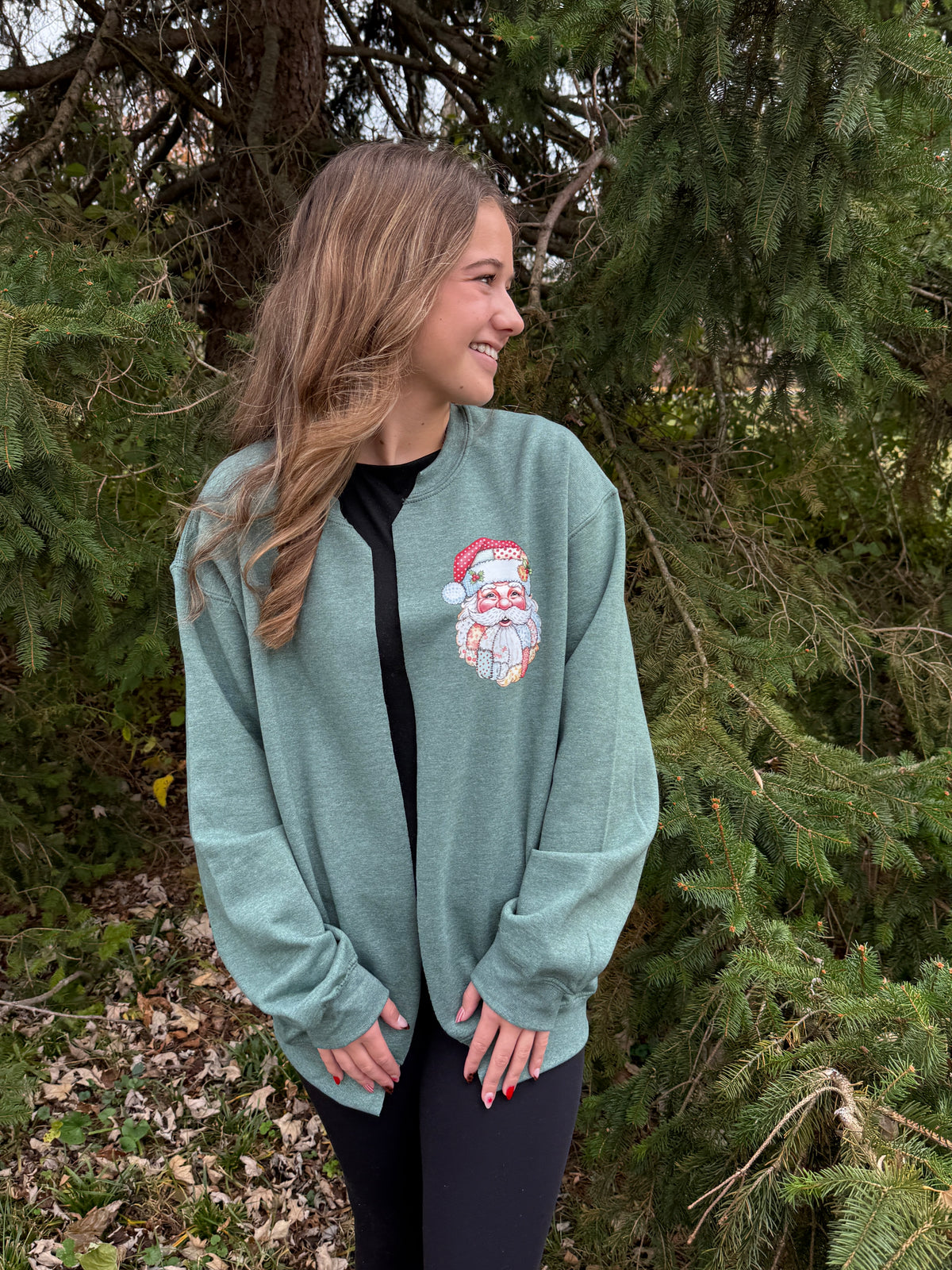 Patchwork Santa Cardigan