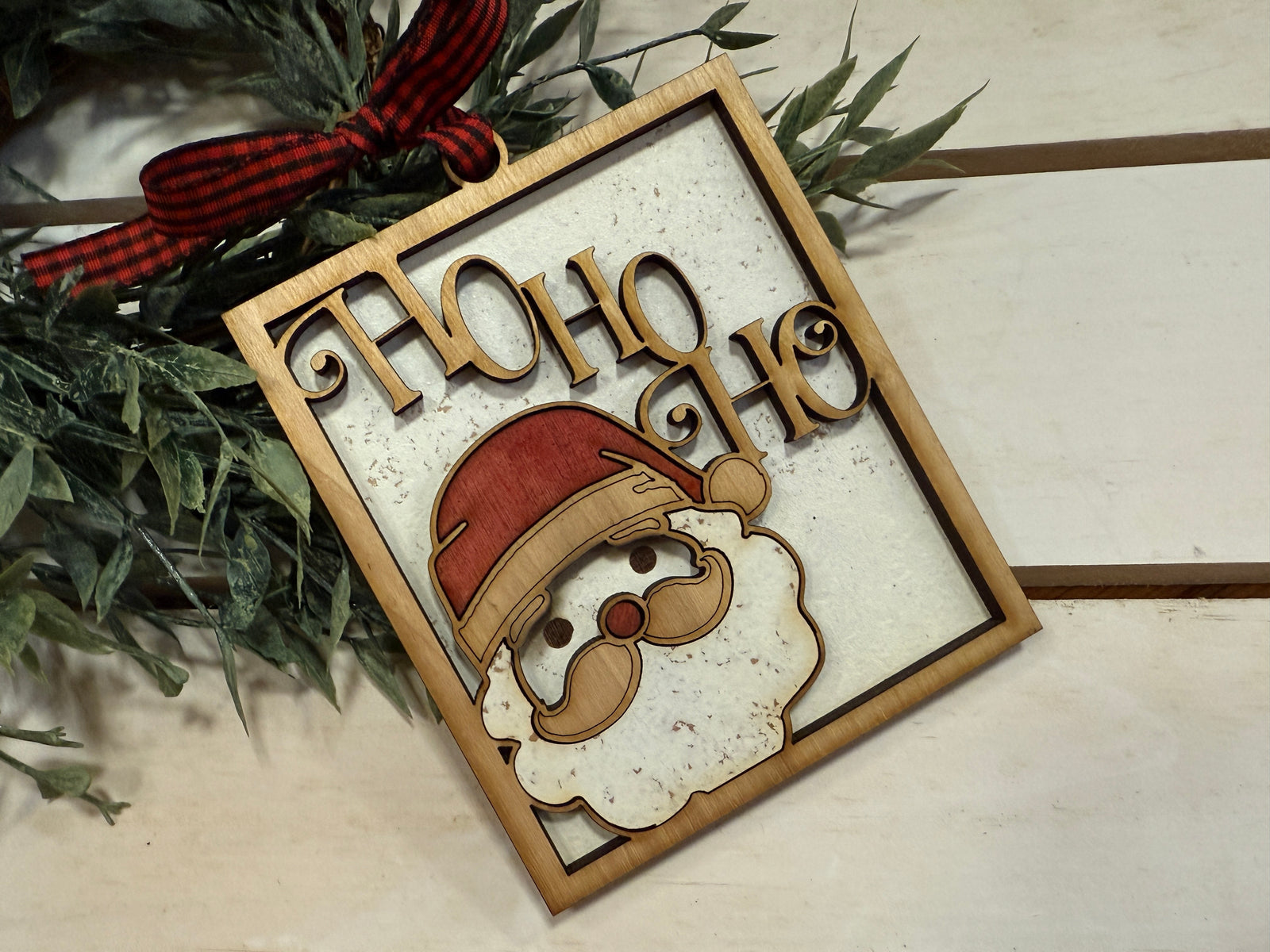 Handmade Santa Ho Ho Ho Ornament