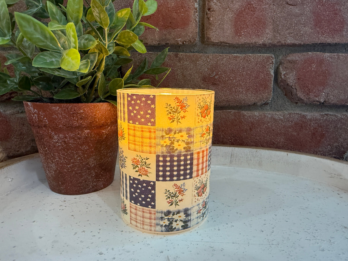 Patchwork Glass 3D Flame Candle - 3 Sizes
