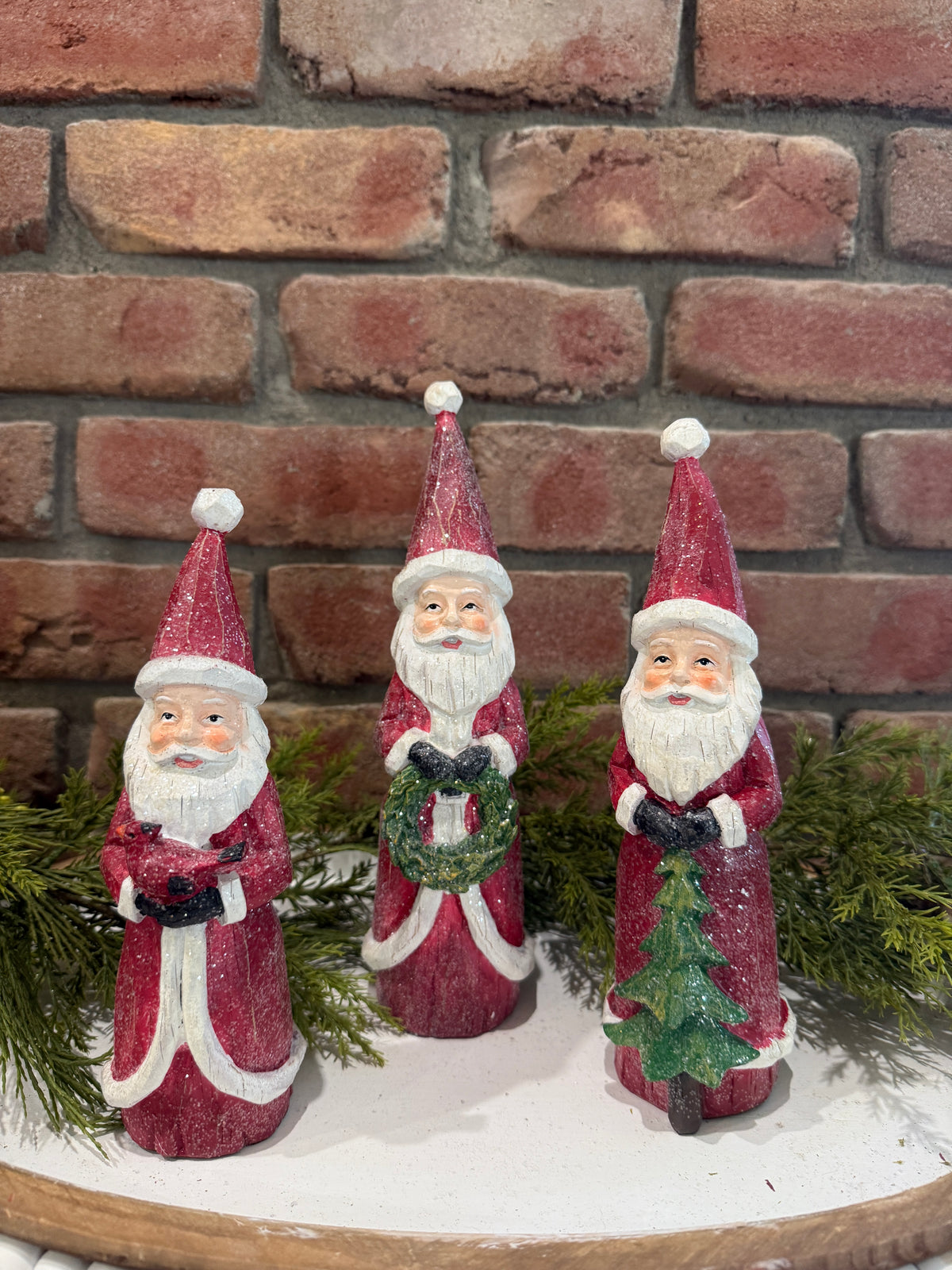 Wood Carved Santa - 3 Styles