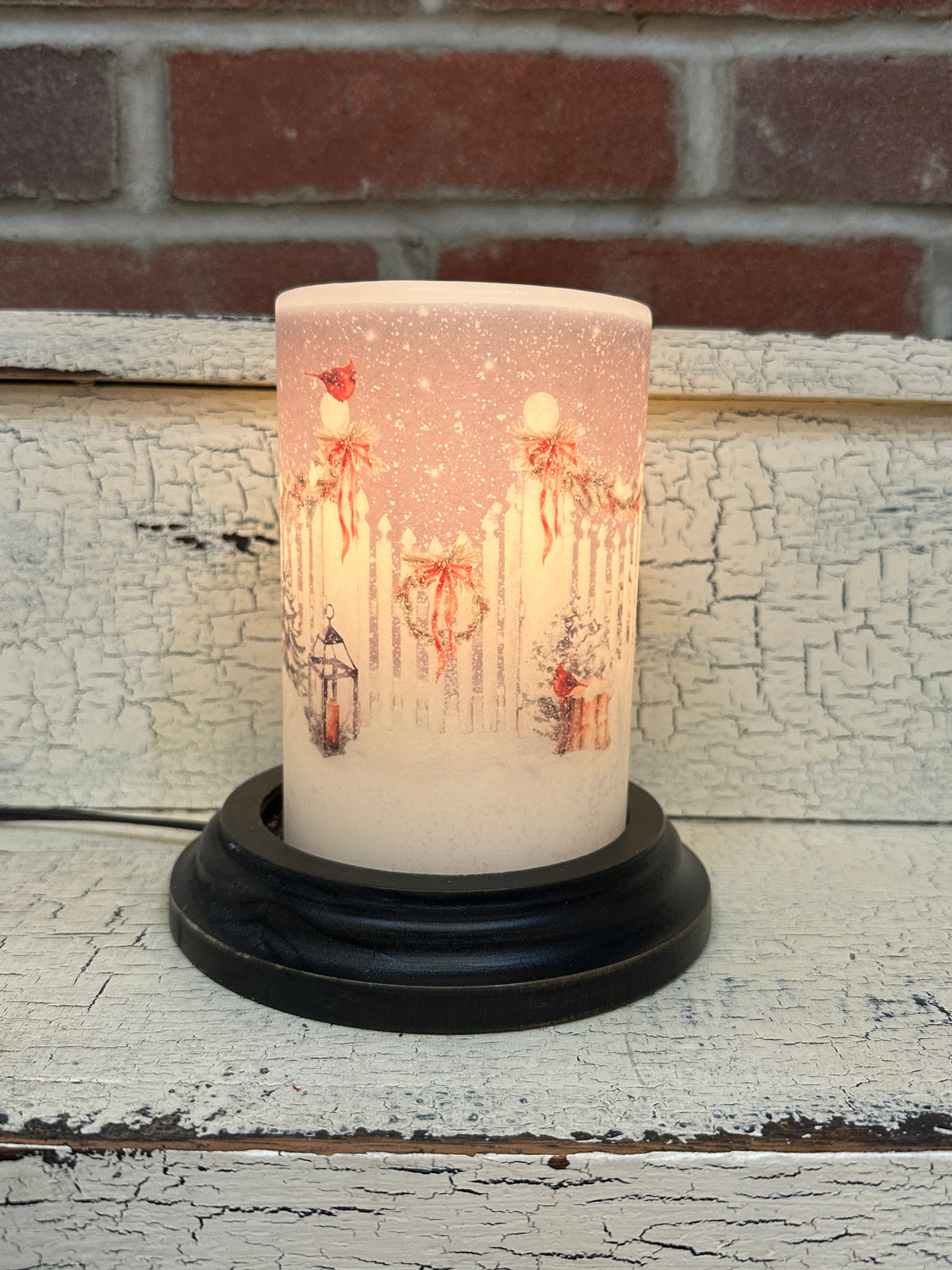 Winter Garden Gate Candle Sleeve