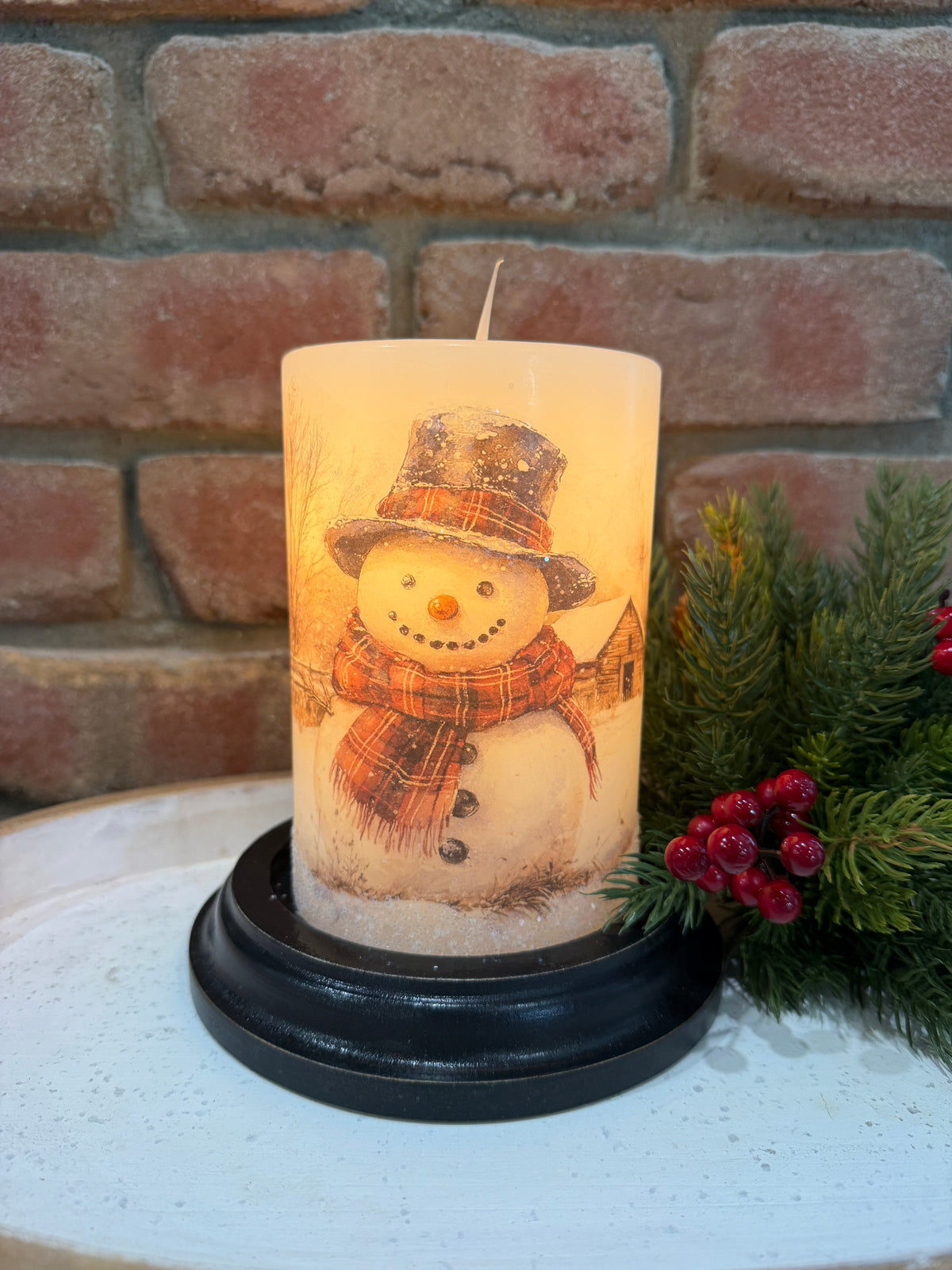 Friendly Fred Winter Candle Sleeve