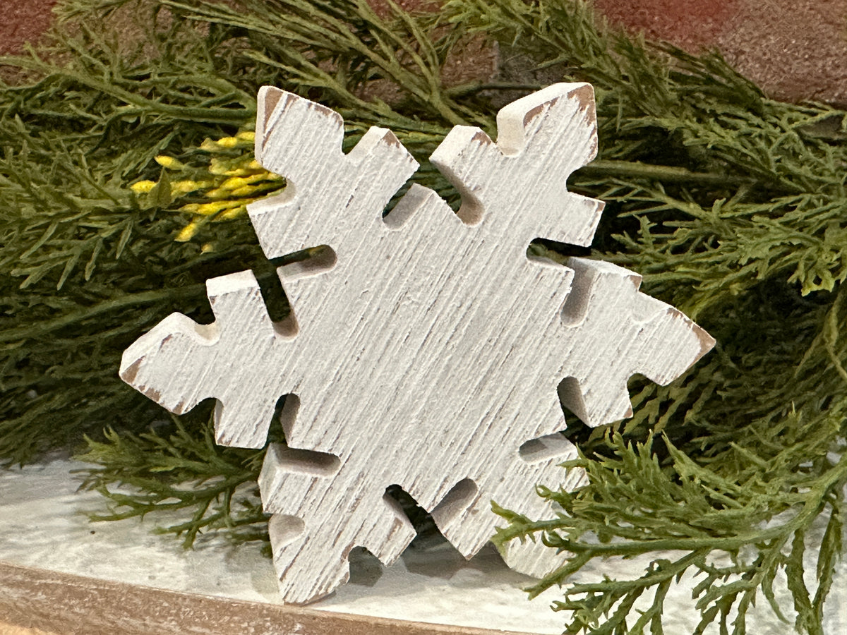 Wooden Snowflake Sitter - 3 Styles