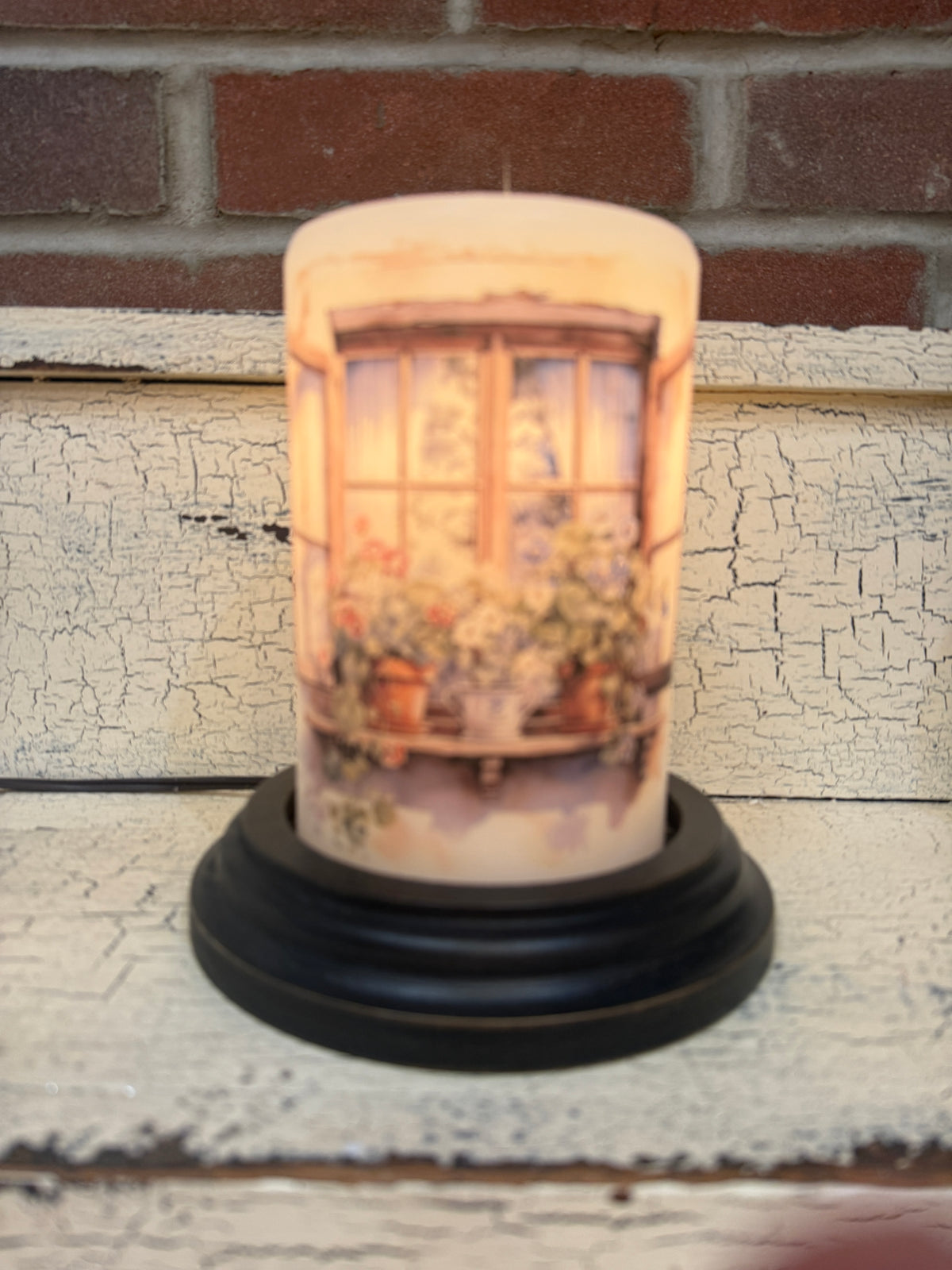 Weathered Garden Window Candle Sleeve