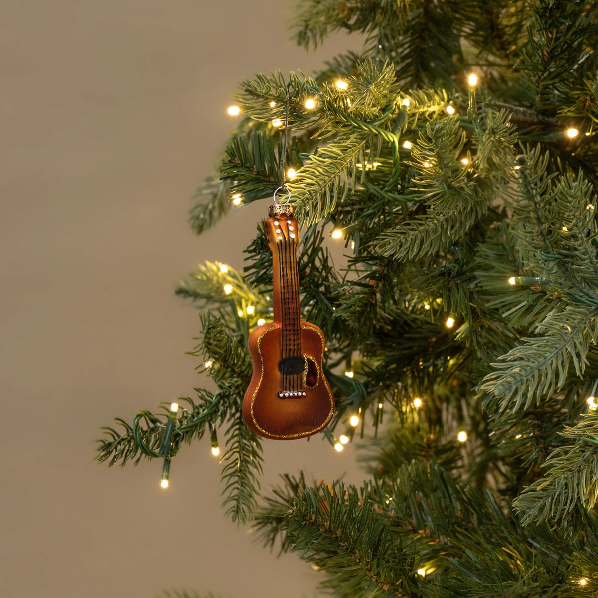 Glittered Guitar Ornament