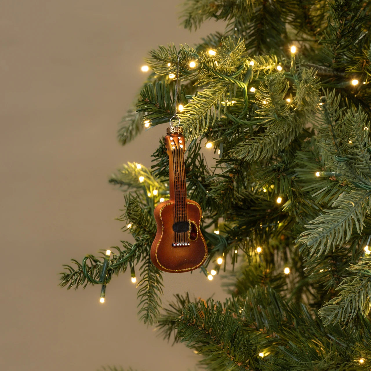 Glittered Guitar Ornament