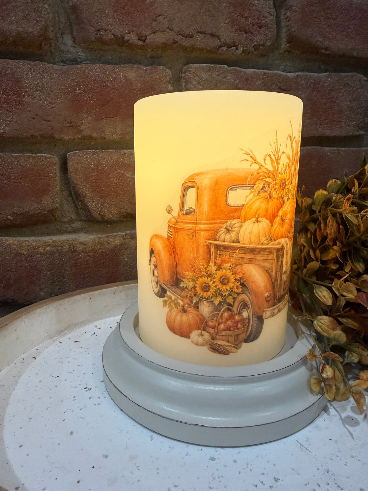 Harvest Truck Candle Sleeve