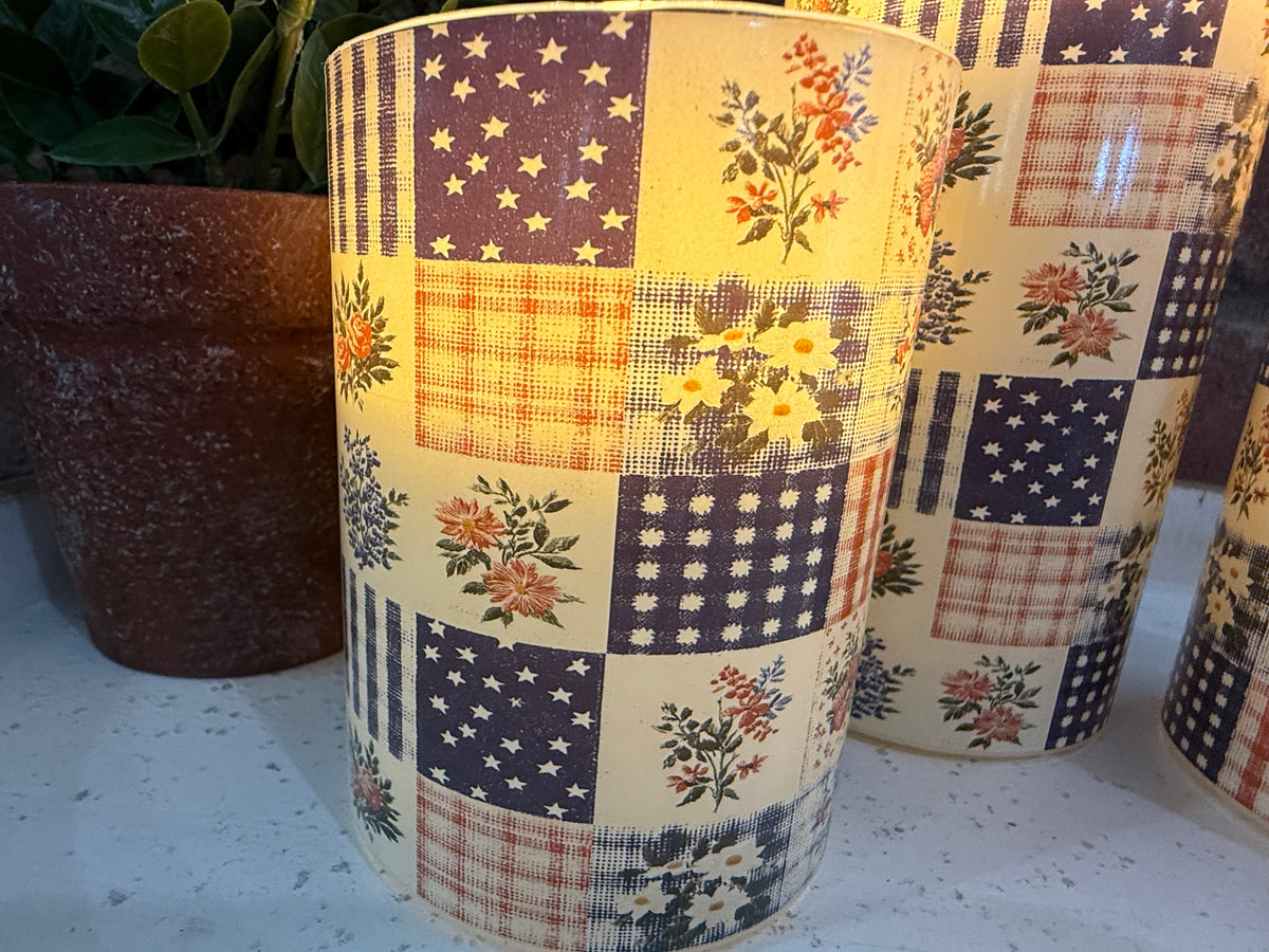 Patchwork Glass 3D Flame Candle - 3 Sizes