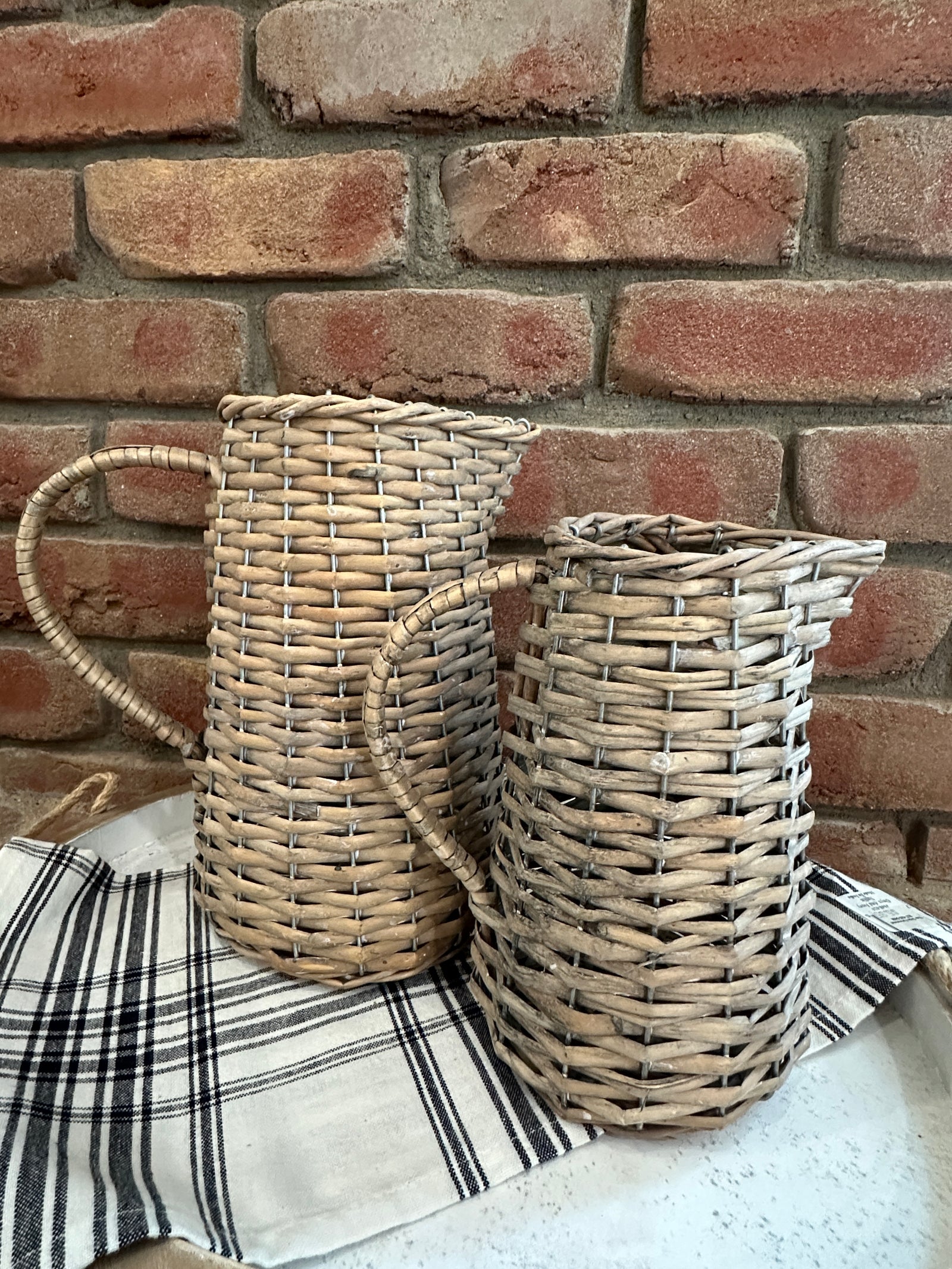Wicker Pitcher Vase - 3 Styles