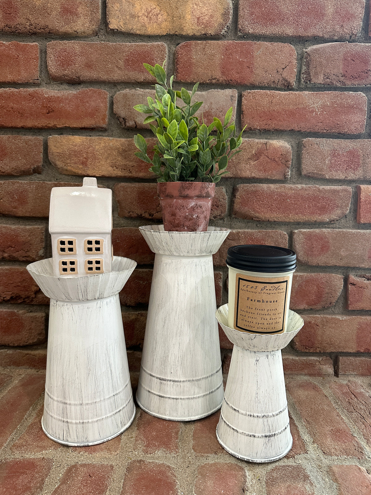 Candle Pillar Holders - Set of Three