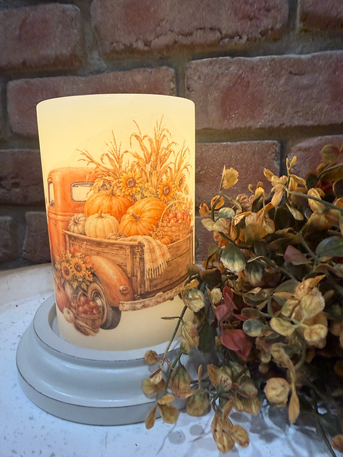 Harvest Truck Candle Sleeve