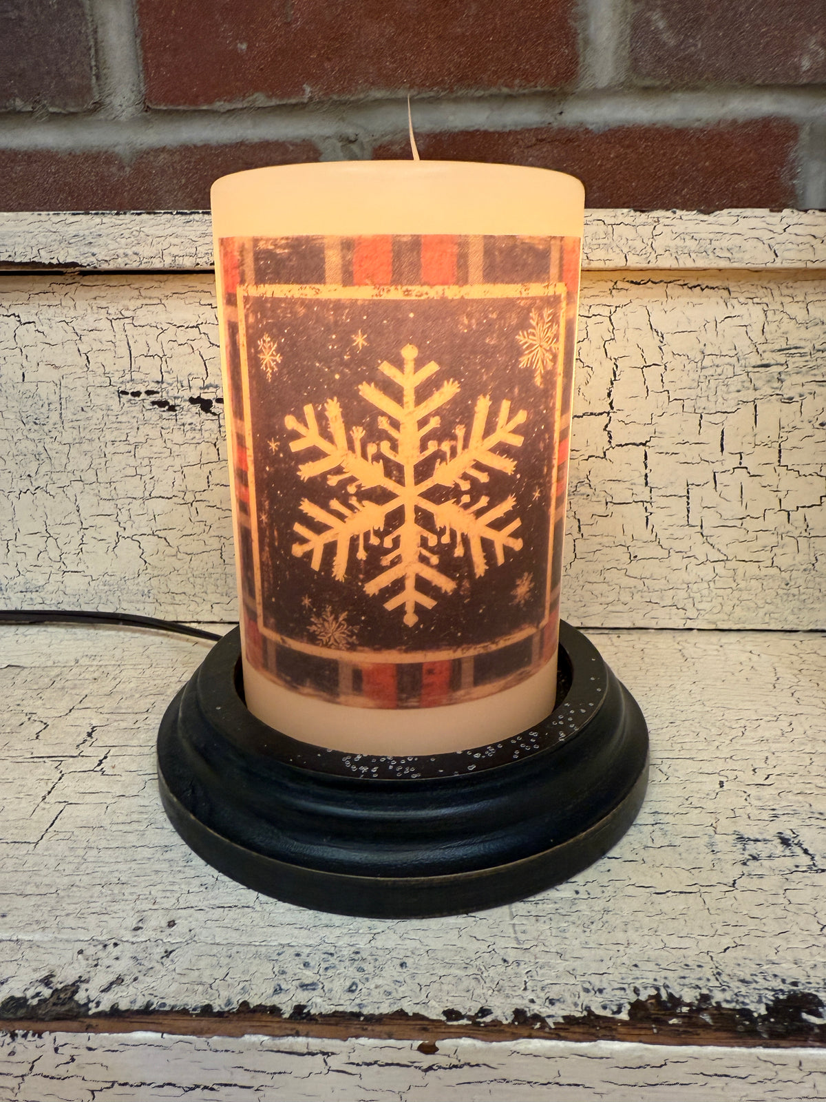 Primitive Snowflake Candle Sleeve