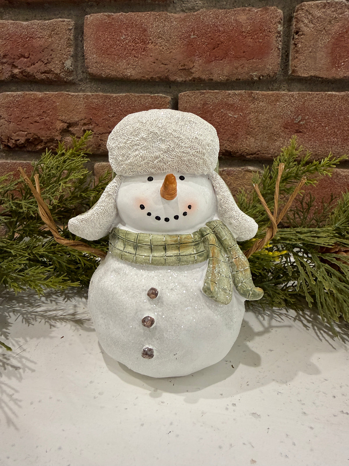 Green and White Snowman - 2 Sizes
