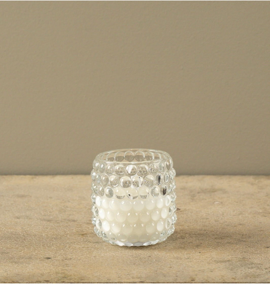 Hobnail Glass 3D Flame Candle