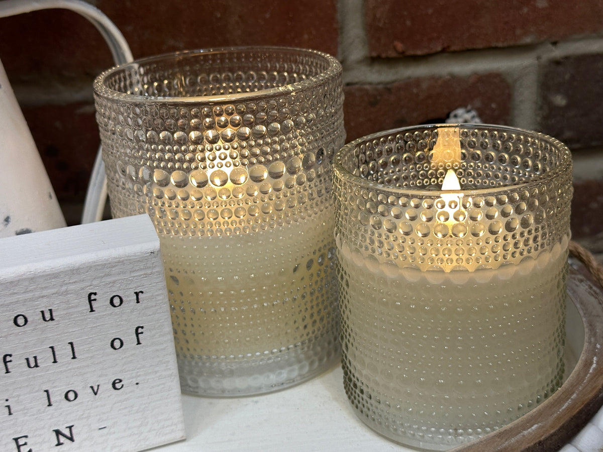 Dotted Glass 3D Flame Candle - 2 Sizes