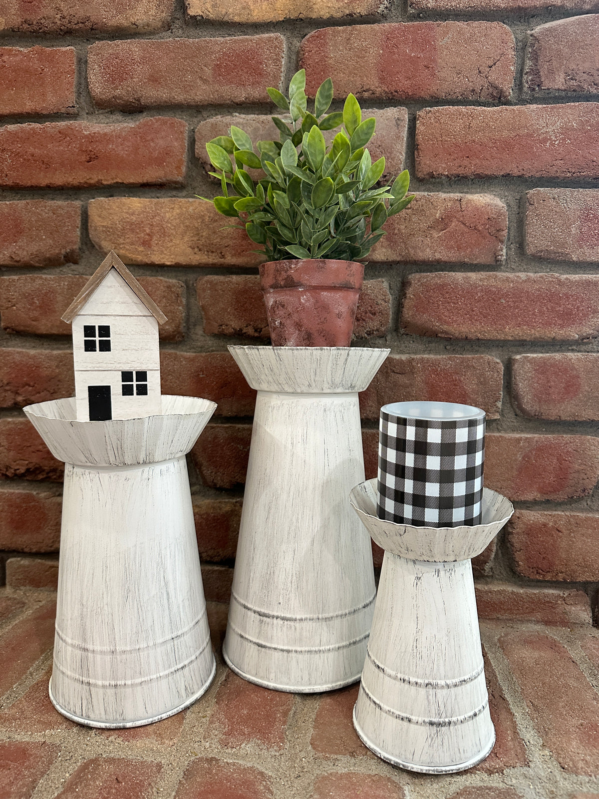 Candle Pillar Holders - Set of Three