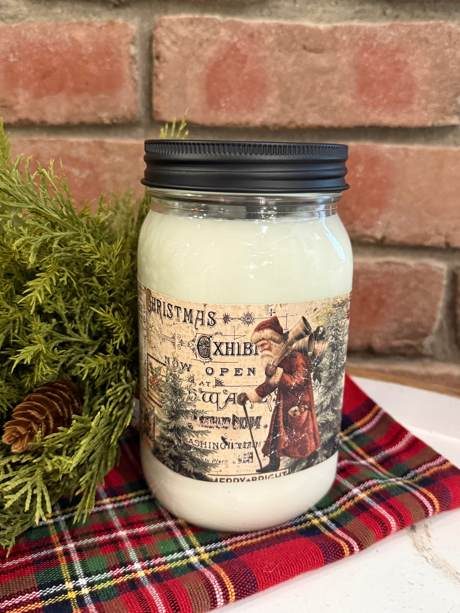 1803 Limited Edition Santa Newsprint Quart Jar Candle