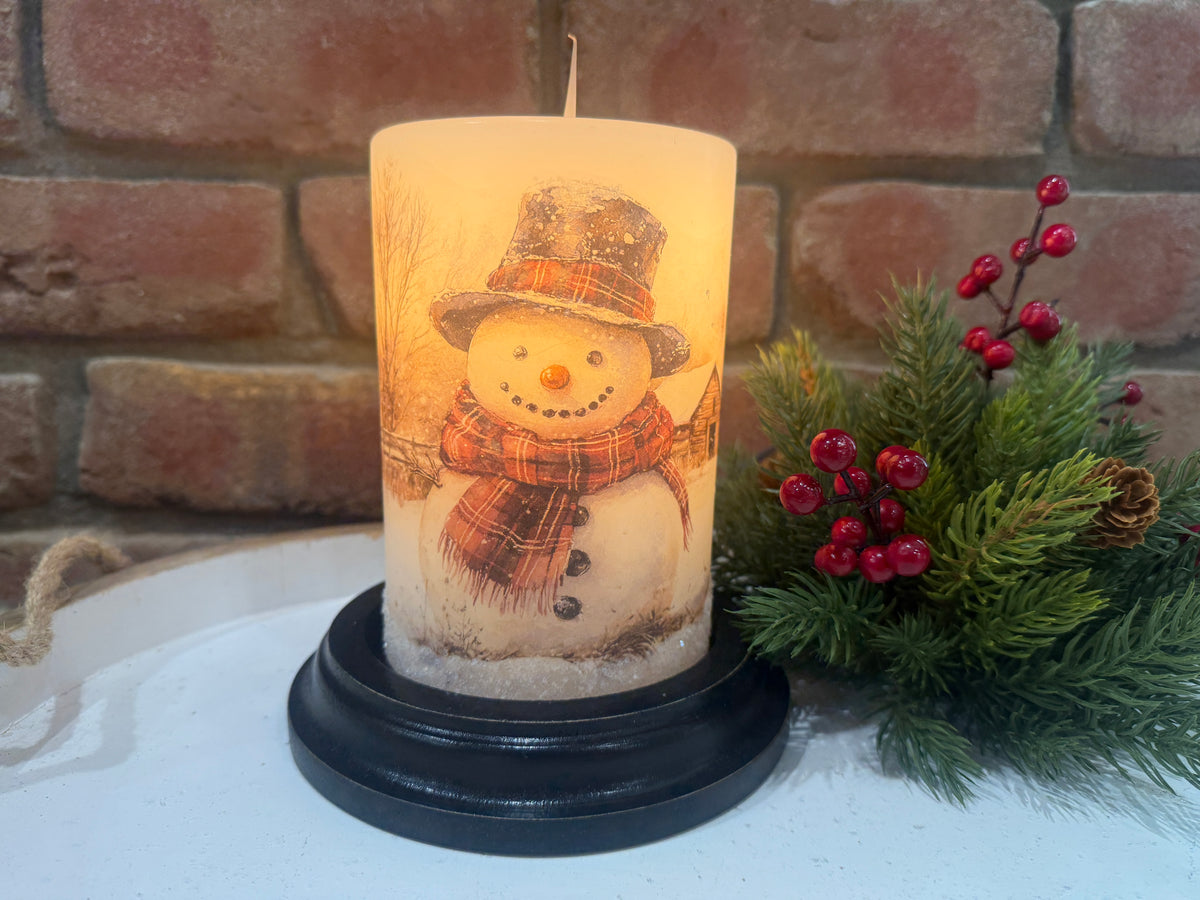 Friendly Fred Winter Candle Sleeve