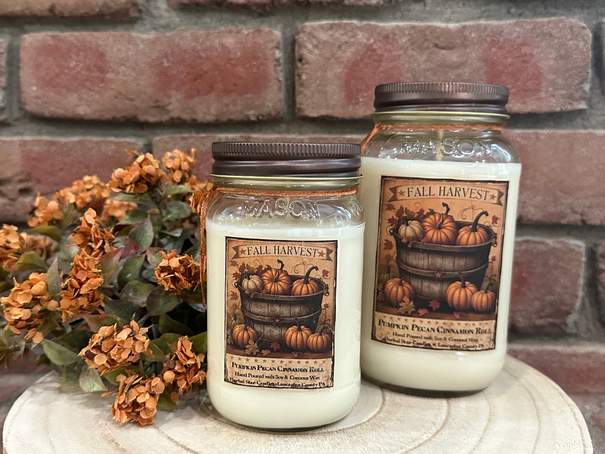 Pumpkin Pecan Cinnamon Roll Jar Candles - 2 Sizes