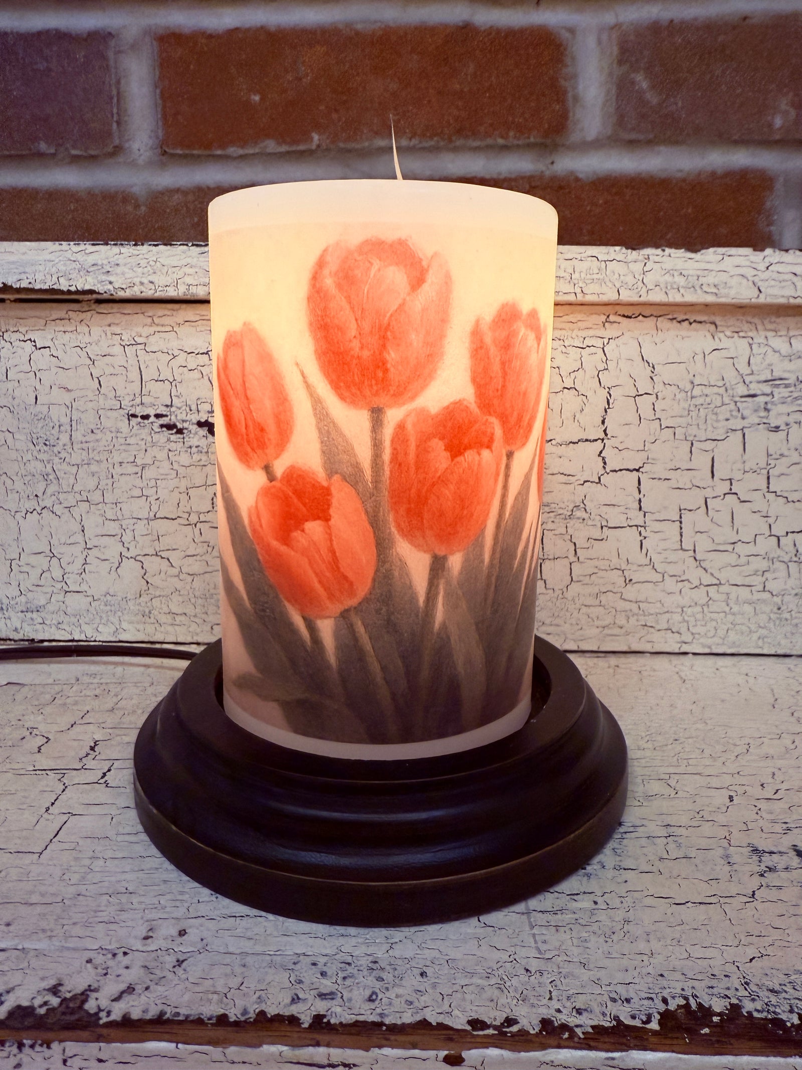 Still Life Tulip Bouquet Candle Sleeve