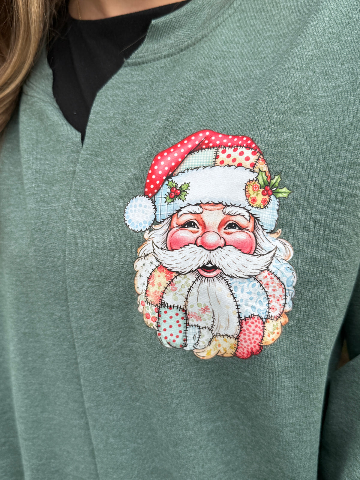 Patchwork Santa Cardigan