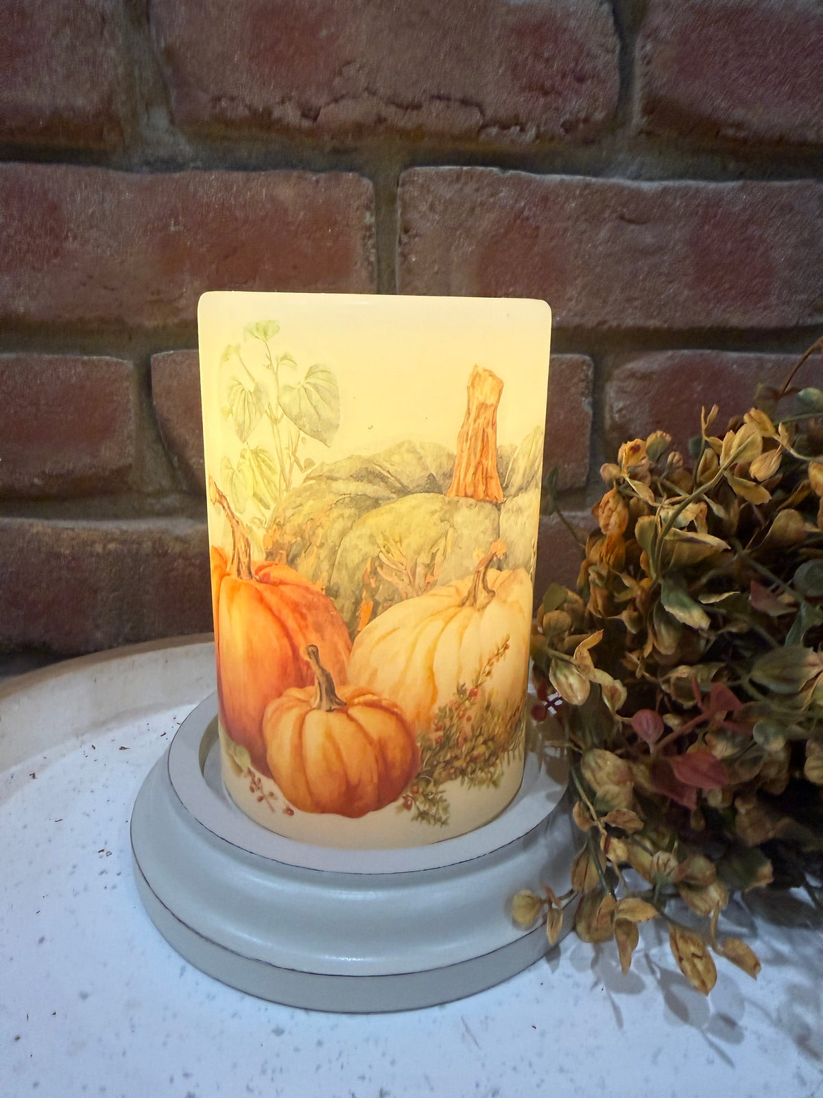 Autumn Cinderella Pumpkins Candle Sleeve