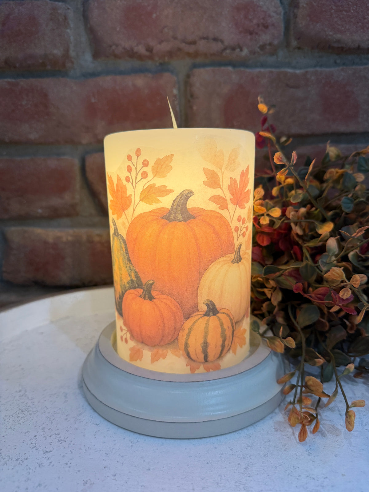 Fall Pumpkins &amp; Gourds Candle Sleeve