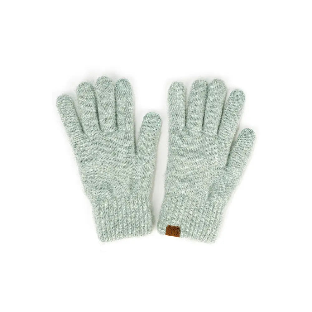C.C Heather Knit Plain Gloves - 7 colors