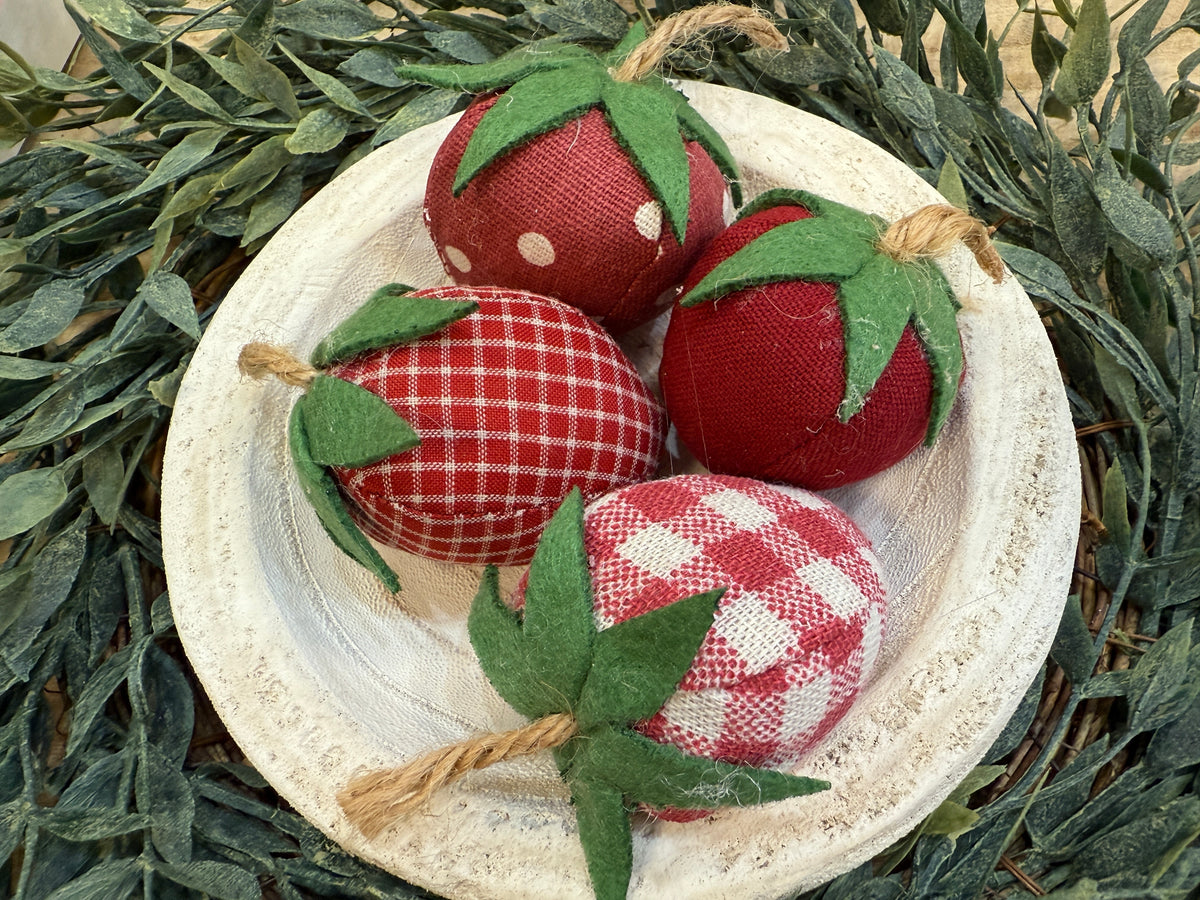Fabric Strawberries - Set of 4