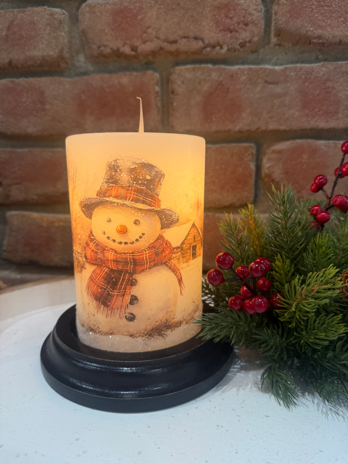 Friendly Fred Winter Candle Sleeve