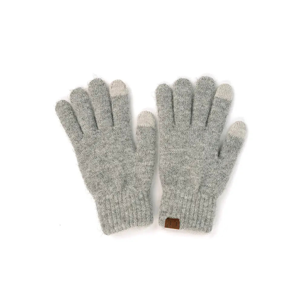 C.C Heather Knit Plain Gloves - 7 colors