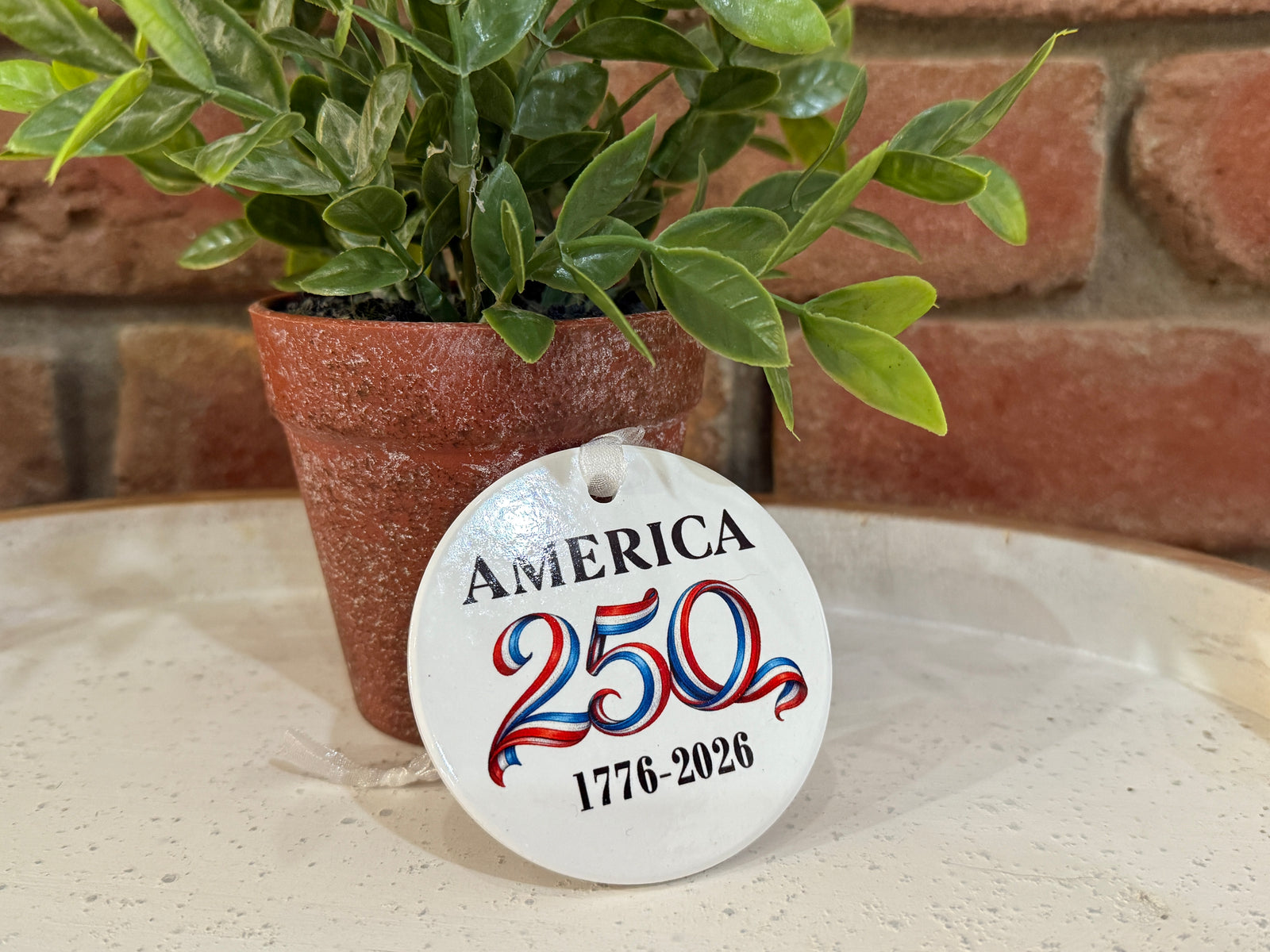 Patriotic Red White Blue 250 Anniversary Ornament