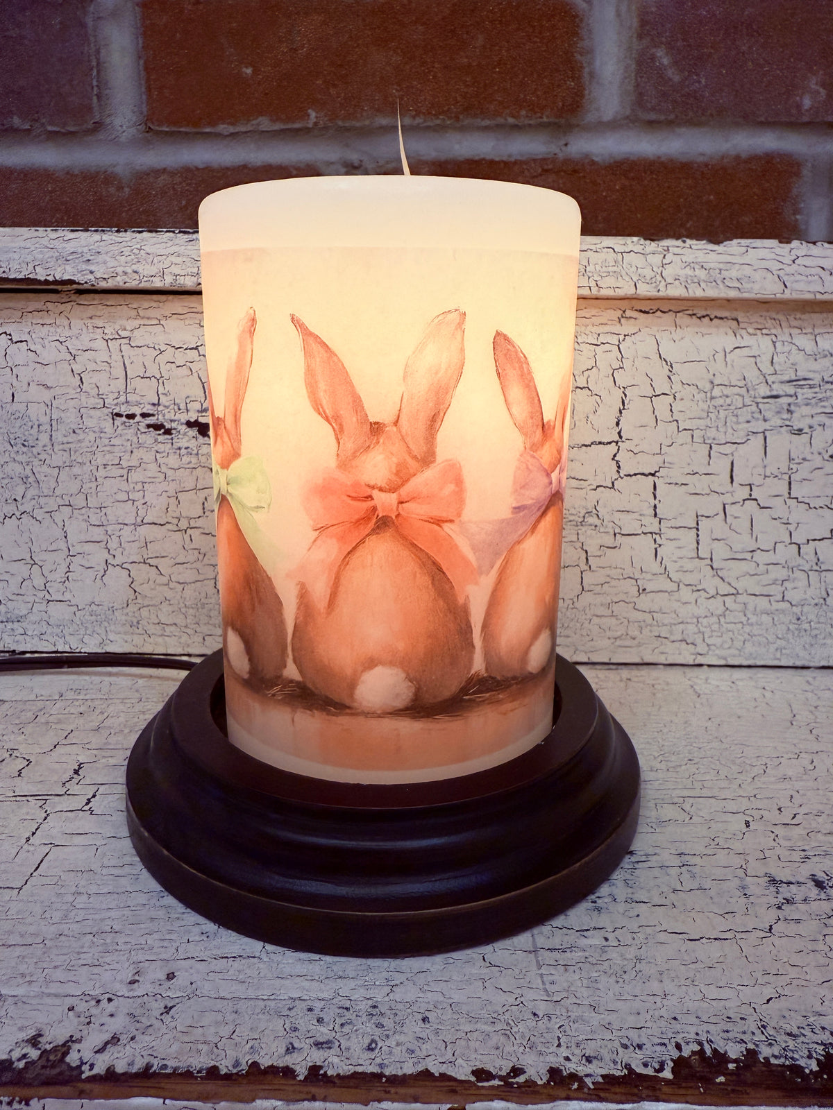 Triple Pastel Bunnies Candle Sleeve