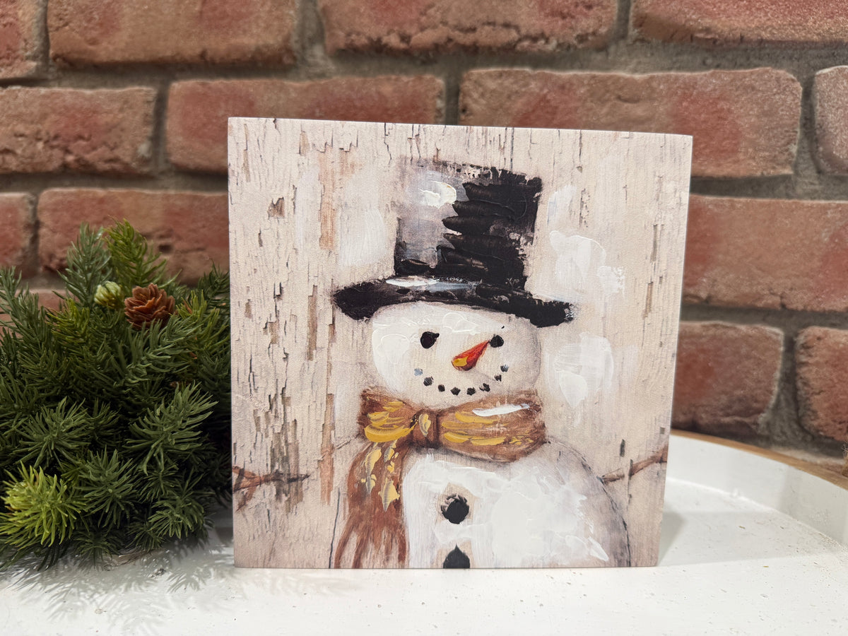 Snowman Block Sign