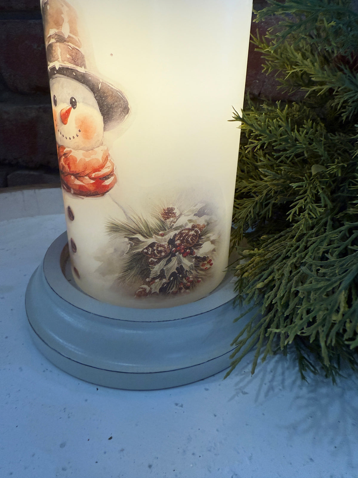Big Freeze Snowman Candle Sleeve