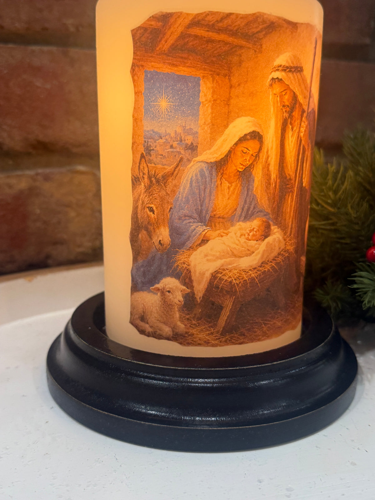 Night Nativity Family Candle Sleeve