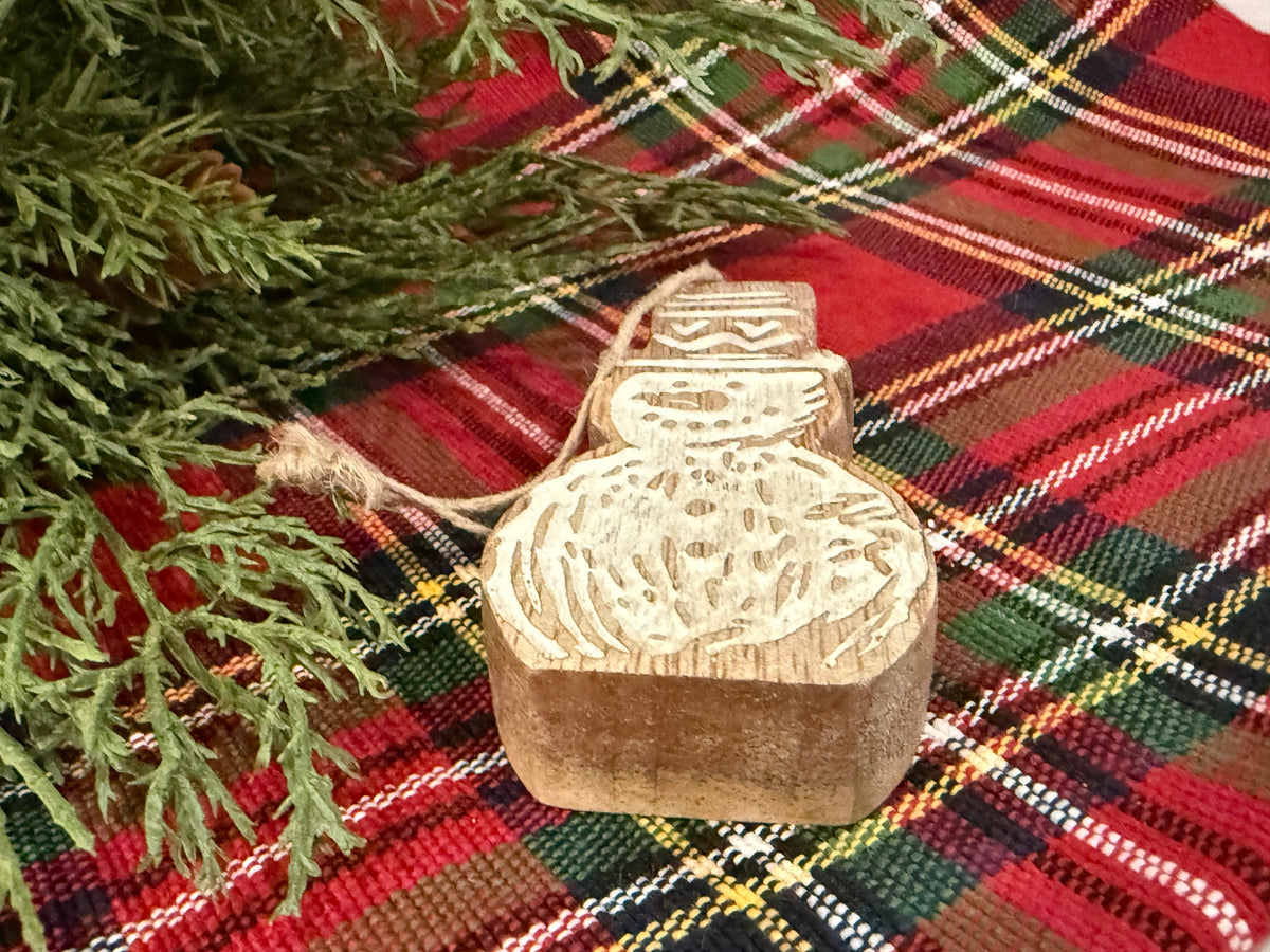Carved Snowman Ornament - Two Styles