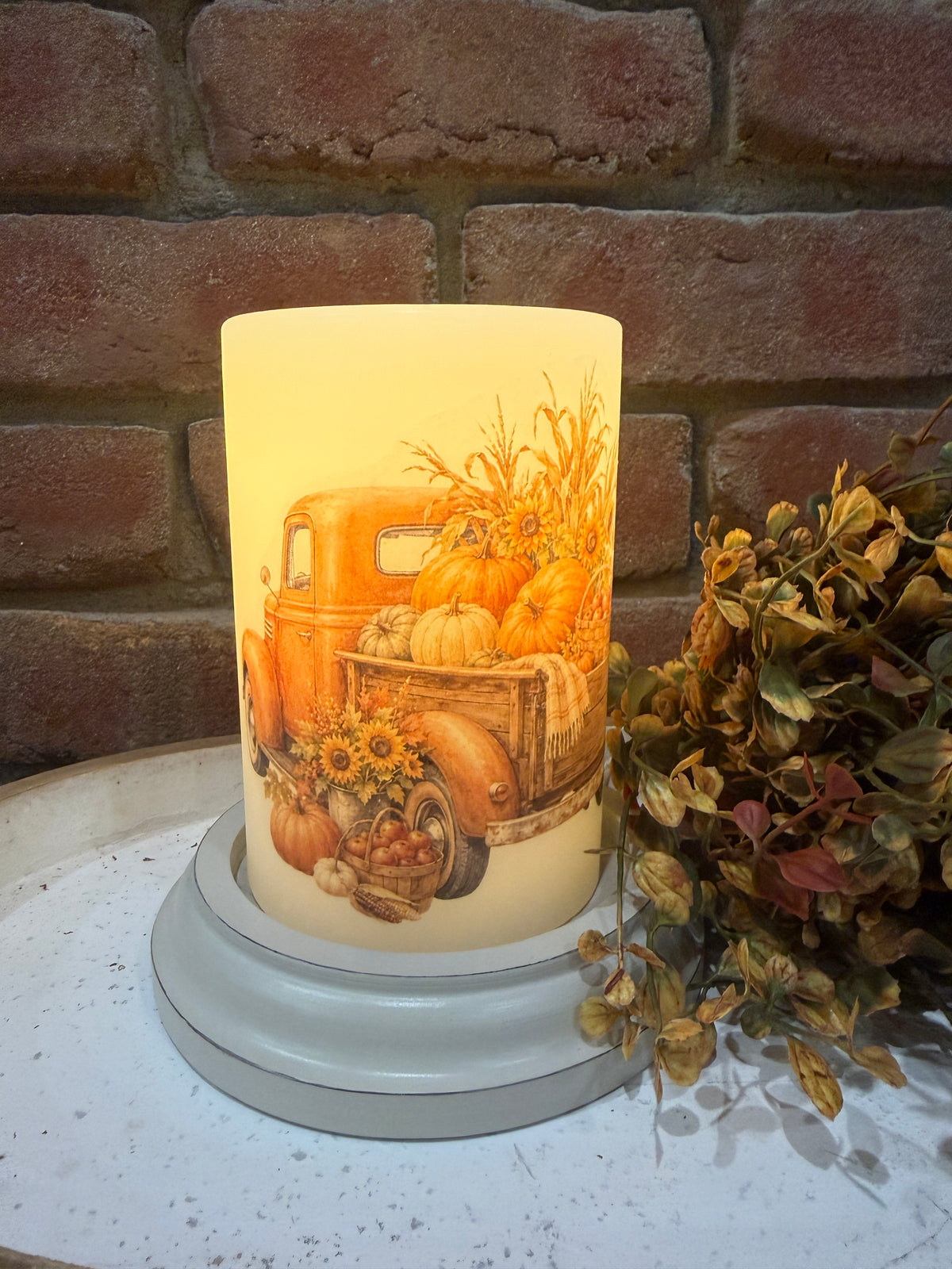 Harvest Truck Candle Sleeve