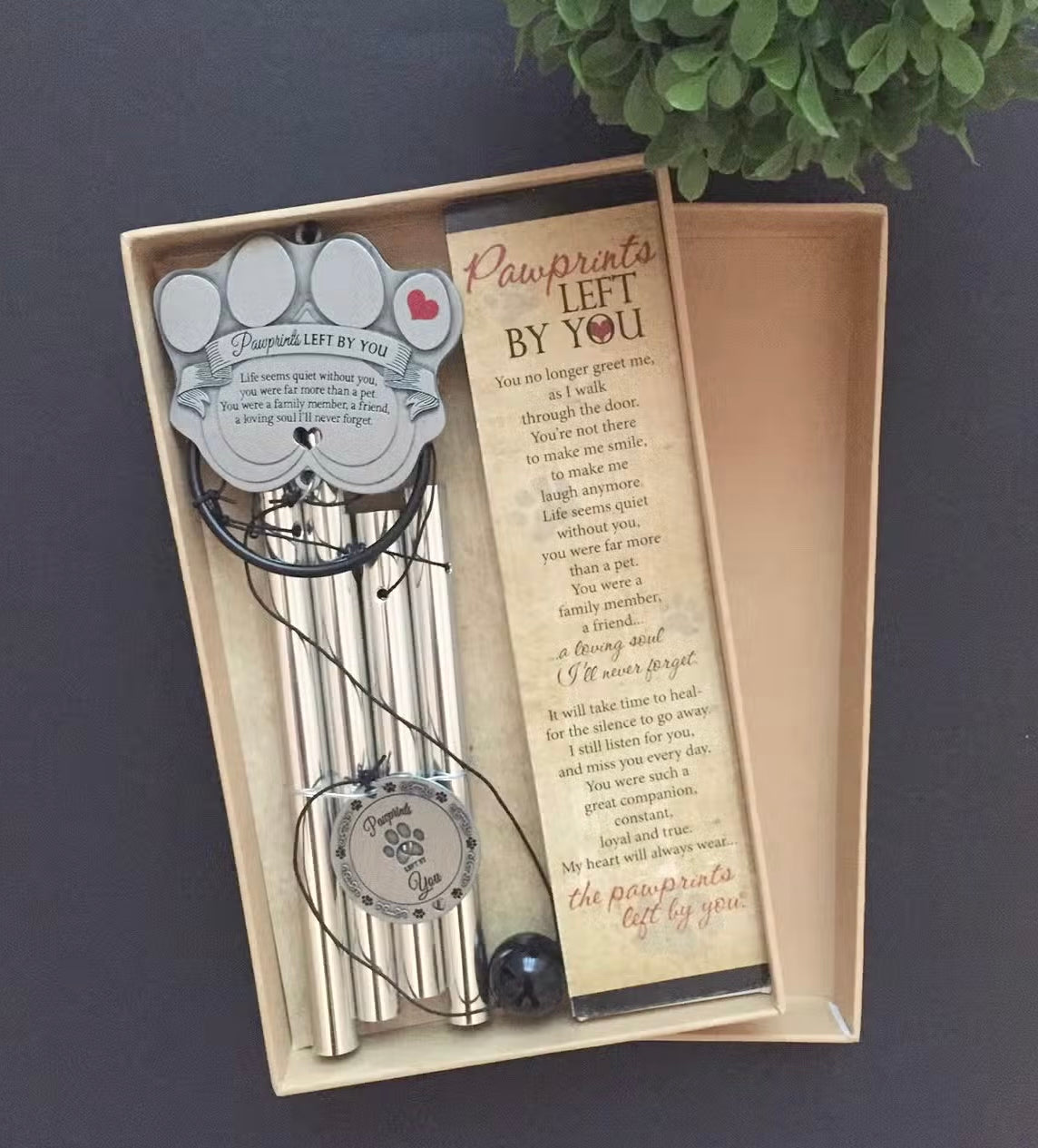 Pawprints Left by You Memorial Windchime