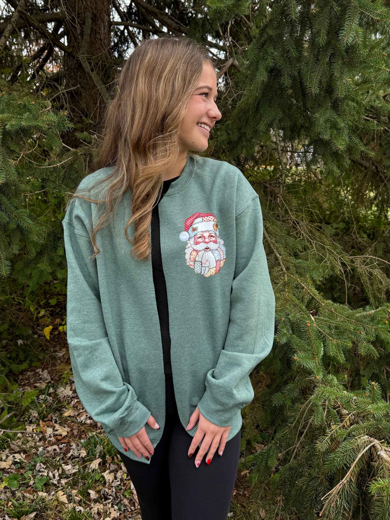 Patchwork Santa Cardigan