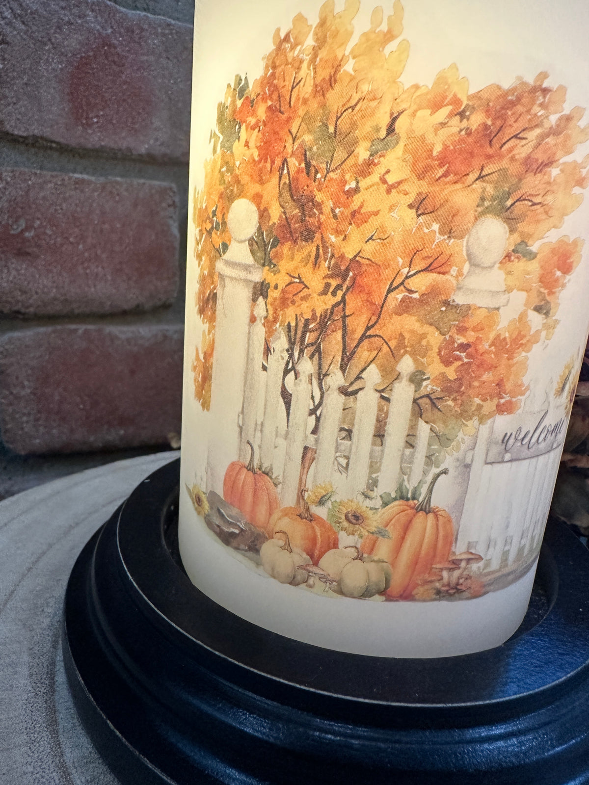Fall Garden Gate Candle Sleeve